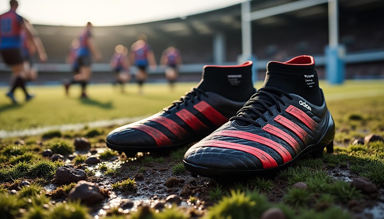découvrez l'adidas predator malice control pour terrain mou, la chaussure idéale pour les rugbymen. alliant confort, performance et adhérence, elle vous permettra de dominer sur le terrain. optimisez votre jeu avec ce modèle innovant conçu pour les exigences du rugby.