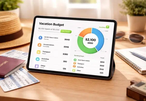 gérez facilement votre budget vacances et suivez toutes vos dépenses sur votre tablette samsung, pour des vacances sans surprise et en toute sérénité.