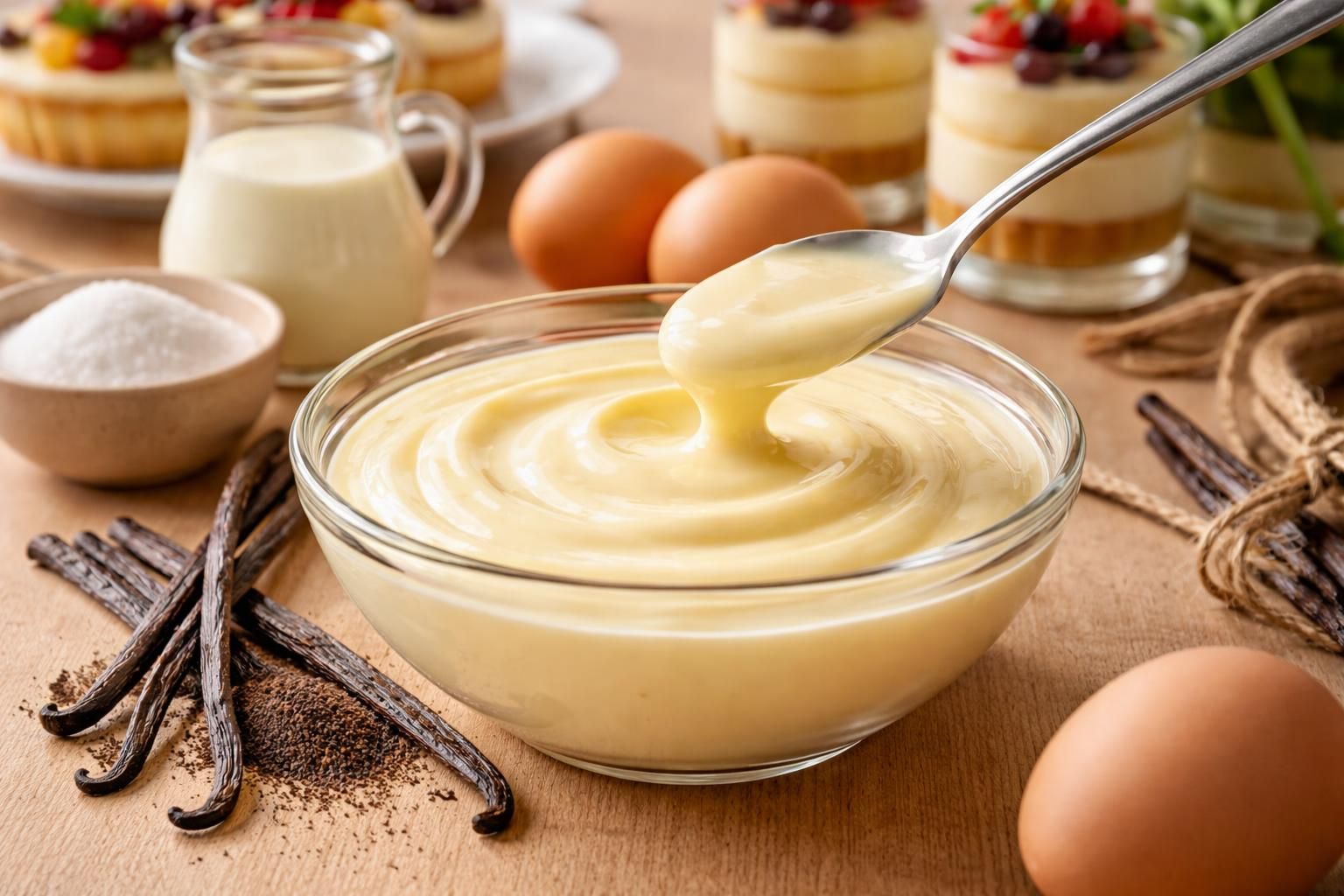 apprenez à réaliser un crémeux vanille onctueux et délicieux, idéal pour sublimer tous vos desserts avec une texture parfaite et un goût exquis.