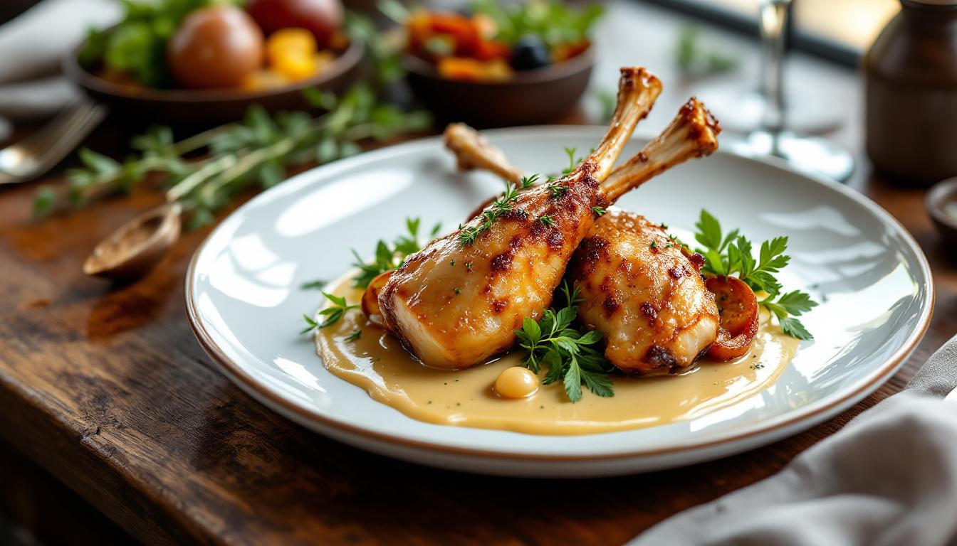 découvrez la recette de canard confit sauce foie gras, une délicieuse tradition culinaire à revisiter pour un repas gourmand et raffiné.