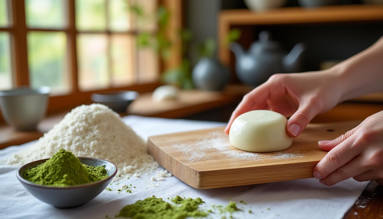 découvrez notre recette facile de mochi au matcha, une douceur japonaise qui fait fondre les papilles avec son goût subtil et sa texture fondante.